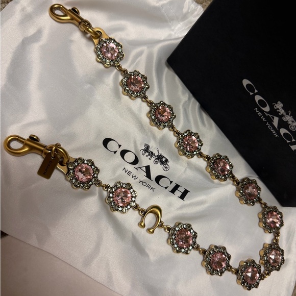 Coach crystal Gold and Pink bag strap - Picture 3 of 6